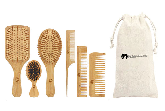 Hair System Paddle Brush and Comb Set (6-piece)