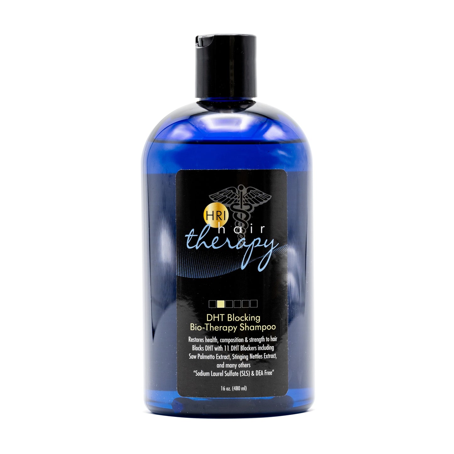 The HRI Men's DHT Blocking Bio-Therapy Shampoo creates the appearance of thicker, fuller hair without the harsh ingredients of most common shampoos.  Our gentle, herbal formula is free of sulfates, Cocamide DEA, SLS, and parabens, our non-irritating shampoo is great for both men and women of all hair types and textures.